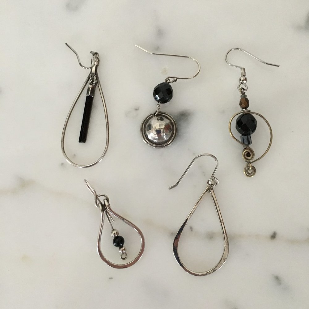 Single Sterling Silver Pierced Earrings - Vintage